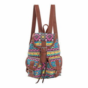 Women's National Wind Printing Drawstring Canvas Backpack - Superior Urban