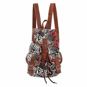 Women's National Wind Printing Drawstring Canvas Backpack - Superior Urban