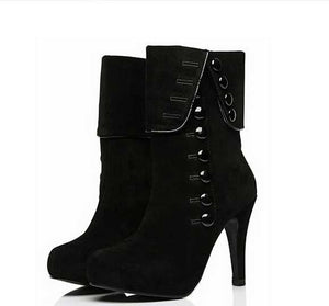 High Heel Flock Boots - Superior Urban