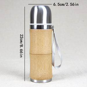 400ml Stainless Steel Thermos Bottle - Bamboo - Superior Urban