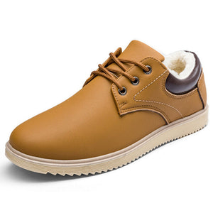 Men's Casual Leather Comfortable Cotton Inlay Shoes for Winter - Superior Urban