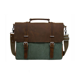 Vintage Canvas & Leather 14.7" Laptop Messenger Bag - Superior Urban