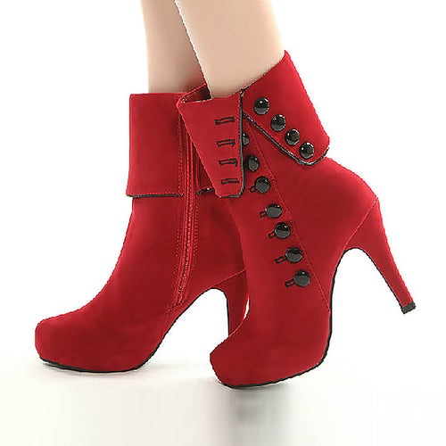 High Heel Flock Boots - Superior Urban