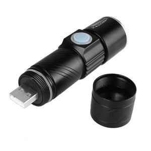 USB Powerful LED Flashlight Rechargeable Torch with Zoom Function - Superior Urban