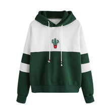 Long Sleeve Cactus Print Cotton Pullover Hoodie - Superior Urban