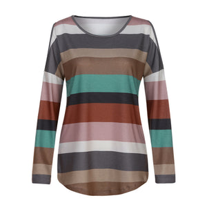 Striped Cotton Blend Long Sleeve Shirt - Superior Urban