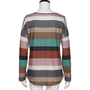 Striped Cotton Blend Long Sleeve Shirt - Superior Urban