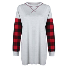 Plaid Patchwork Loose Long Sleeve Shirt - Superior Urban