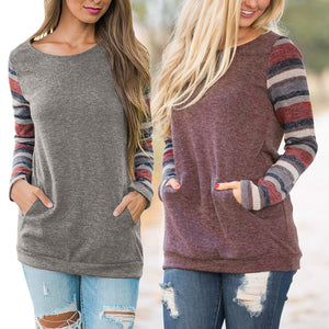 Long Sleeve Cotton Striped Sweatshirt - Superior Urban
