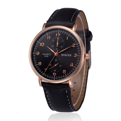 Retro Design Leather Band Analog Alloy Quartz Wrist Watch - Superior Urban