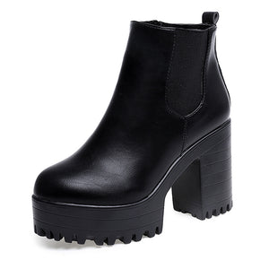 Women Boot Square Heel Platforms - Superior Urban