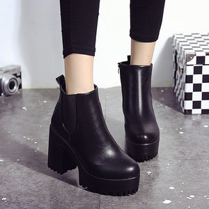 Women Boot Square Heel Platforms - Superior Urban