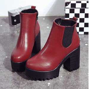 Women Boot Square Heel Platforms - Superior Urban