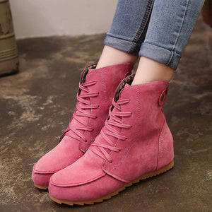 Flat Ankle Suede Lace-up Boots - Superior Urban