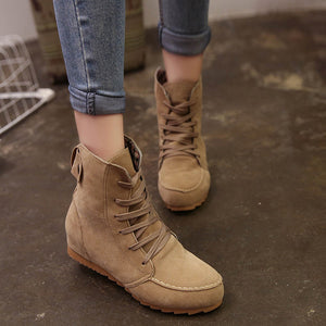 Flat Ankle Suede Lace-up Boots - Superior Urban