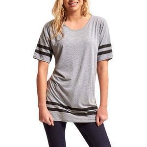 Casual Striped Baggy Short Sleeve Shirt - Superior Urban