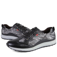 Genuine Leather and Camo Canvas Style Men's Shoes - Superior Urban