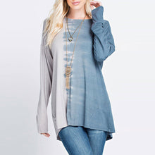 Two Colour Tie Dye Long Sleeve Blouse - Superior Urban