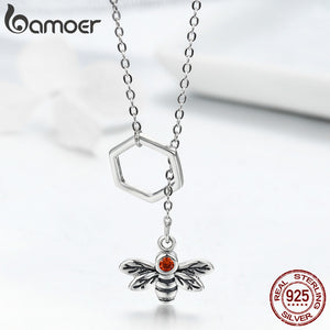 Sterling Silver Honeycomb Bee Pendant - Superior Urban