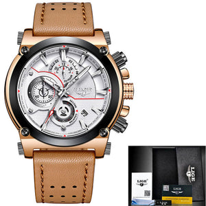 Stylish Waterproof Leather Sports Watch - Superior Urban