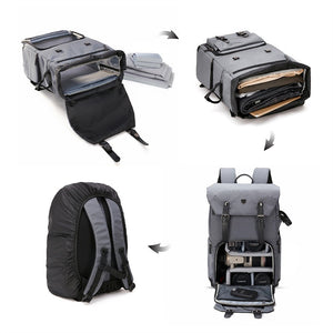 BAGSMART Canvas & Leather Retro Camera Backpack - Superior Urban