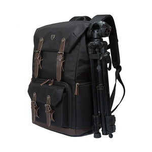 BAGSMART Canvas & Leather Retro Camera Backpack - Superior Urban