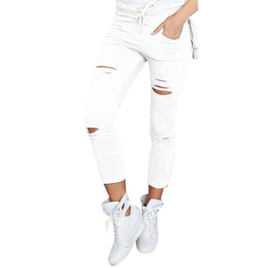 Skinny Ripped Pants High Waist - Cotton Blend - Superior Urban