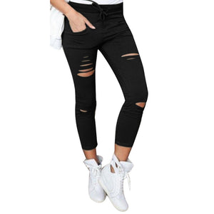 Skinny Ripped Pants High Waist - Cotton Blend - Superior Urban