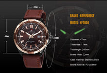 NAVIFORCE Waterproof Military Sports Leather Quartz Watch - Superior Urban
