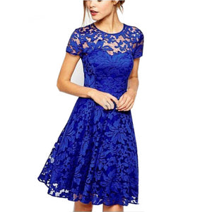 Elegant Floral Lace Dress - Superior Urban