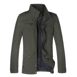 Slim Fit Polyester/Cotton Casual Jacket - Superior Urban
