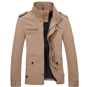 Slim Fit Polyester/Cotton Casual Jacket - Superior Urban