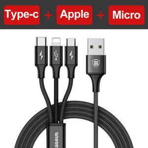 3 in 1 USB Cable For iPhone X/8/7/6 & Micro USB For Android - 2 in 1 & Single available ($8.95-12.95) - Superior Urban