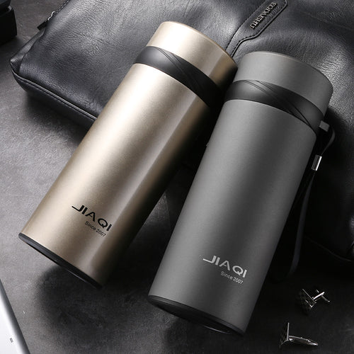 JIAQI 600ml Stainless Steel Thermal Vacuum Flask - With Tea Infuser - Superior Urban