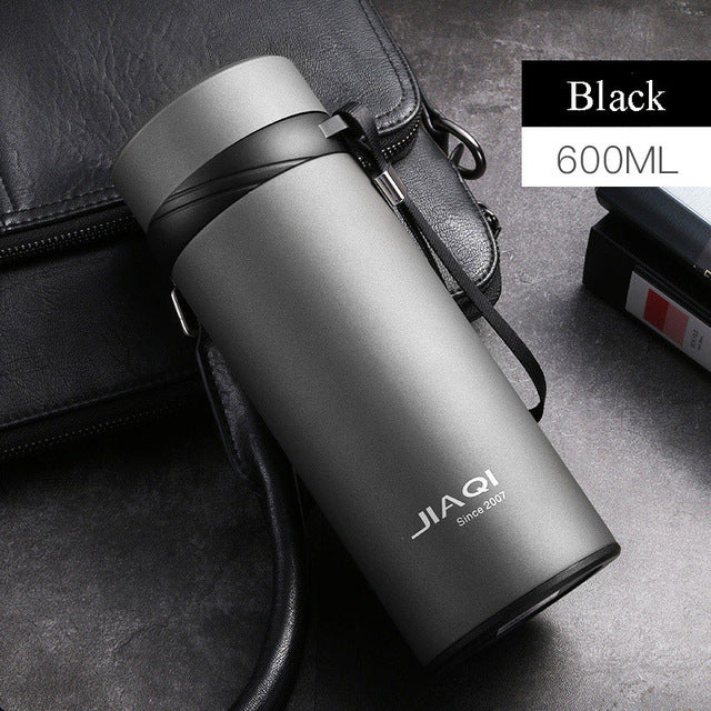 JIAQI 600ml Stainless Steel Thermal Vacuum Flask - With Tea Infuser - Superior Urban