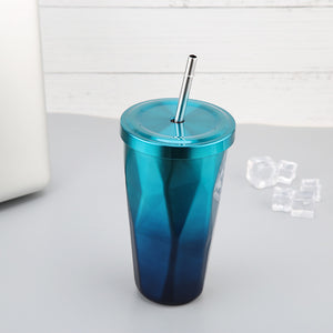 Colourful Double Stainless Steel Straw Cap Insulation - Takeaway Cup Design - Superior Urban