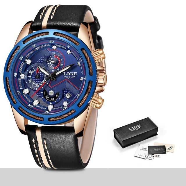 LIGE Luxury Waterproof Chronograph Sports Watch - Superior Urban